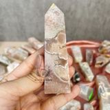  [HÀNG ĐẸP, LỰA] Pink Amethyst with Blossom Agate, đá thạch anh, đá thanh tẩy 