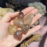  Viên đá thạch anh tóc (rutilated quartz tumbled), đá phong thuỷ, tài lộc 