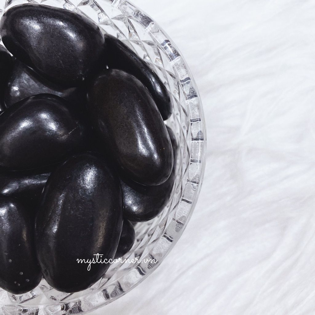  Tumbled đá Shungite bảo vệ, đá năng lượng, đá thanh tẩy, đá phong thủy trong Tarot, Reiki 