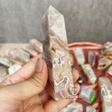  [HÀNG ĐẸP, LỰA] Pink Amethyst with Blossom Agate, đá thạch anh, đá thanh tẩy 