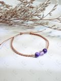  Vòng macrame Charoite mix Amethyst (đá Mắt Rồng mix Thạch Anh Tím) hỗ trợ trực giác, bảo vệ tâm linh 