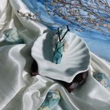  Vòng cổ, vòng tay đan macrame đá thô Aquamarine, dây chuyền đá phong thuỷ hỗ trợ sự tự tin, giao tiếp, luân xa 5 