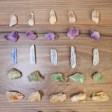  [SET NHỎ] Combo 7 viên đá thạch anh thô hỗ trợ luân xa (Chakra), đá thanh tẩy, đá Reiki 