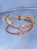  Vòng tay Macrame Thạch anh Tím Vera Cruz Amethyst in Mexico, vòng tay đá năng lượng hỗ trợ trực giác, tinh thần 