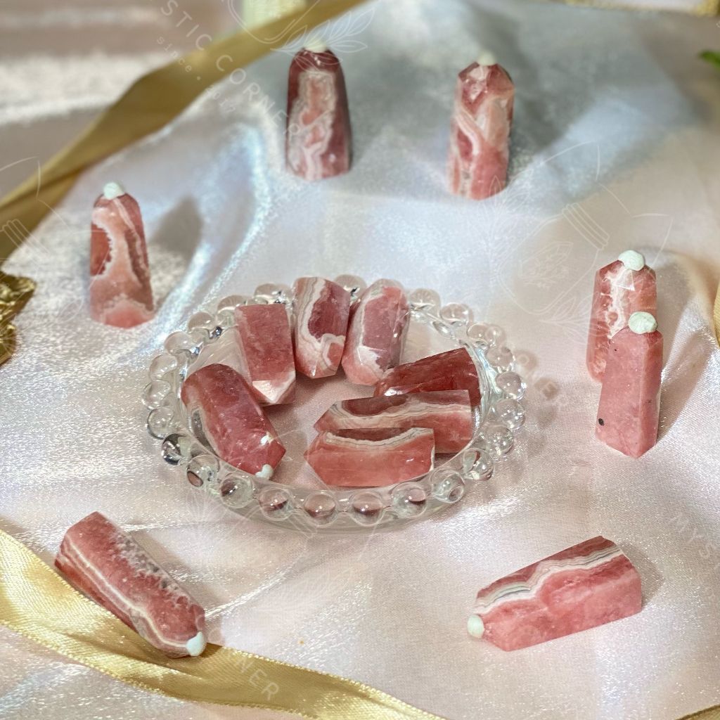  [HIGH QUALITY] Đá Đào Hoa Rhodochrosite, đá mang năng lượng yêu thương, tình yêu, chữa lành, đá phong thuỷ, reiki 