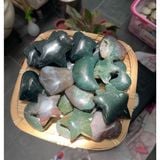  Tim, Sao, Trăng đá mã não rêu (Moss Agate) tự nhiên dùng thanh tẩy Tarot, đá phong thuỷ, Reiki, thiền định 