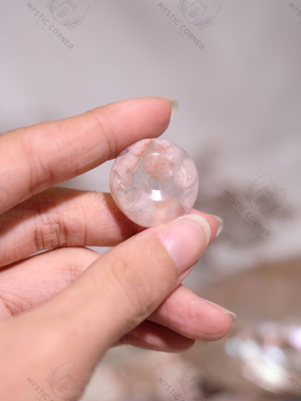  [CHẤT ĐẸP] Đồng điếu Mã Não Hoa Anh Đào (Blossom Agate) 10li 