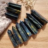  Trụ đá thanh tẩy Mắt Hổ Xanh (Blue Tiger's Eye), trụ đá thạch anh dùng trong bài Tarot, thiền định, Reiki, đá phong thủy 