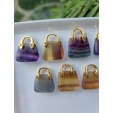  Charm túi đá Fluorite, đá thanh tẩy bài Tarot, đá phong thủy, Reiki, thiền định 