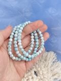  Chuỗi vòng tay đá Larimar Dominica 6li, viên đá phong thuỷ của vùng biển Atlantis 