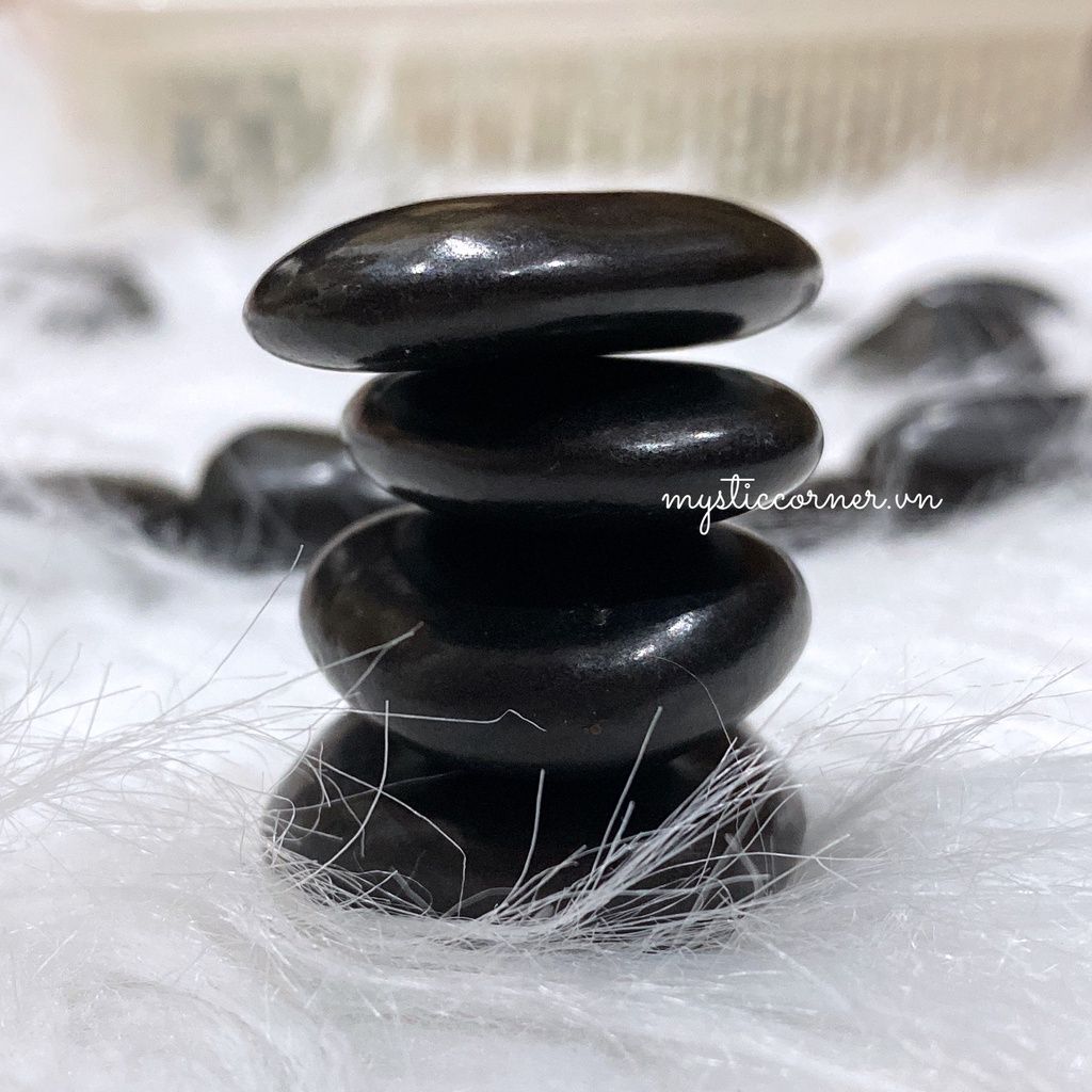  Tumbled đá Shungite bảo vệ, đá năng lượng, đá thanh tẩy, đá phong thủy trong Tarot, Reiki 