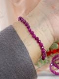  Vòng tay đá Ruby tự nhiên cắt giác, chấu bạc S925 biểu tượng dũng cảm năng lượng đam mê, sức mạnh dành cho cuộc sống 