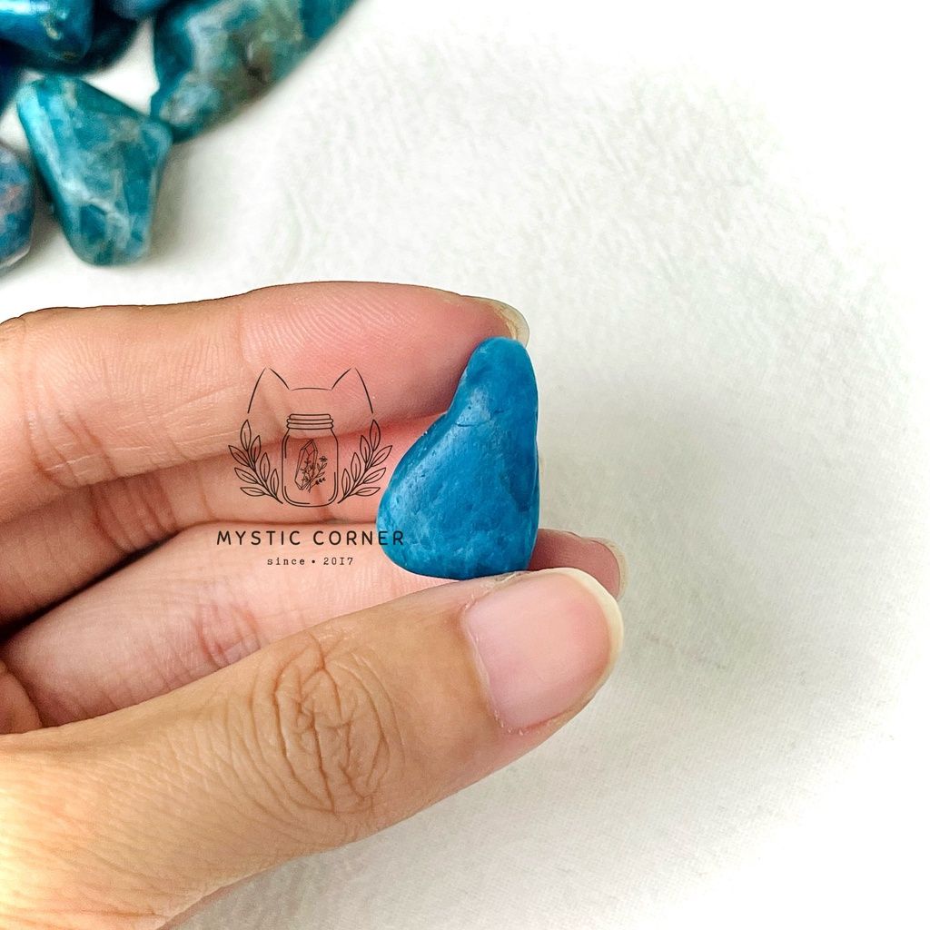  Tumbled Blue Apatite tự nhiên, đá thanh tẩy dùng trong Tarot, thiền định, Reiki, Phong thủy 