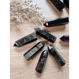  Trụ đá thanh tẩy Black Obsidian Gold Sheen, trụ đá thạch anh dùng trong Tarot, Reiki, đá phong thủy 