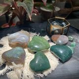  Tim, Sao, Trăng đá mã não rêu (Moss Agate) tự nhiên dùng thanh tẩy Tarot, đá phong thuỷ, Reiki, thiền định 