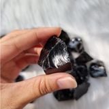  Đá thô Black Obsidian (đá thủy tinh núi lửa), đá thanh tẩy trong Tarot, Reiki, thiền định, phong thủy 