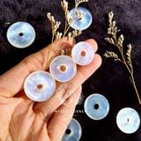  Đồng điếu Moonstone (đá Mặt Trăng) chất trong, ánh lửa xanh chất lượng cao, dùng làm trang sức, phong thủy, Reiki 