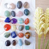  (2 - 3 cm) Set 24 viên đá thạch anh tumbled, Set đá may mắn thanh tẩy Tarot, Reiki, phong thủy, thiền định 
