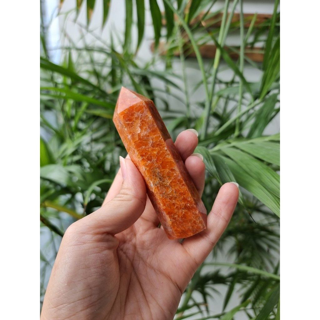  Trụ đá thanh tẩy Sunstone (đá Mặt Trời) - đá phong thủy dùng trong Tarot, Reiki, thiền định 