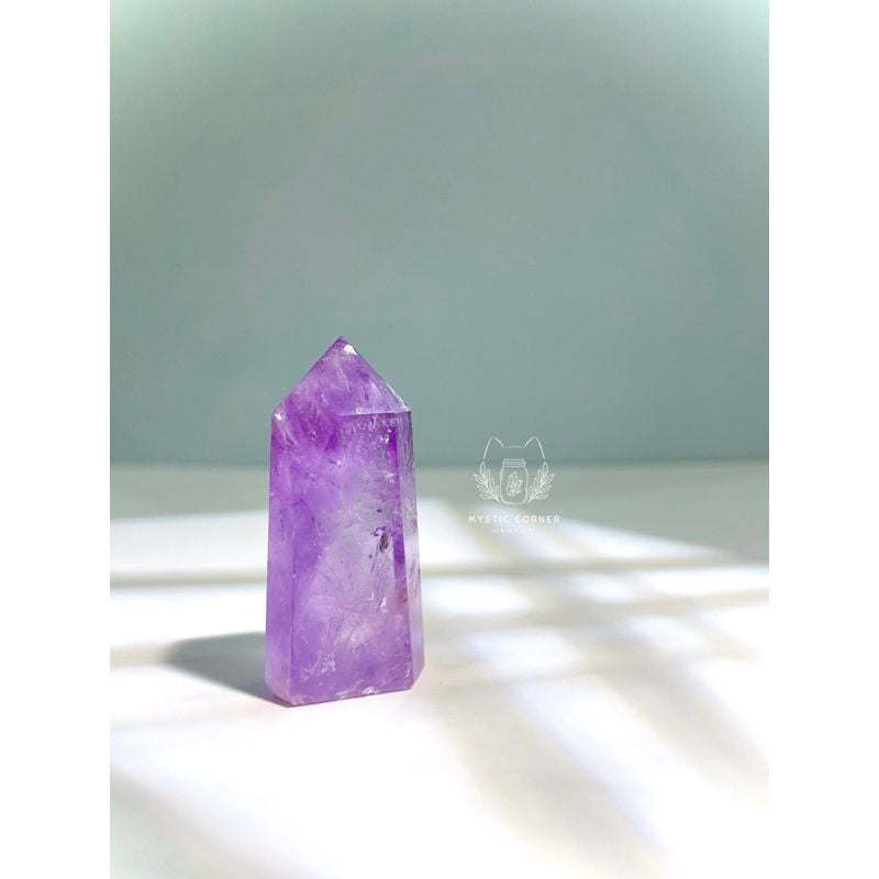  [High quality] Trụ đá thạch anh Tím hỗ trợ trực giác, luân xa 6, bảo vệ tâm linh, đá phong thuỷ, đá thanh tẩy, reiki 