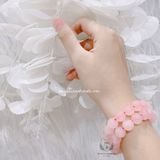  Vòng tay đá phong thuỷ thạch anh Hồng tự nhiên size 8li - 10li 