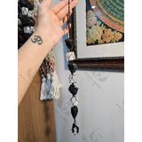  Dây treo bảo vệ đá Black Tourmaline kết hợp Selenite, đá phong thủy, đá thanh tẩy 