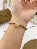  Vòng tay đá phong thuỷ lu thống Thạch anh tóc Vàng thắt macrame (Rutilated Quartz) hỗ trợ may mắn, tài lộc 