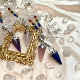  Con lắc cảm xạ đá Lapis Lazuli dây 7 luân xa charm Buddha, Om 