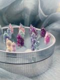  Tượng mèo mini đá Fluorite đa sắc dùng trưng bày, đá phong thuỷ, đá thanh tẩy Tarot 