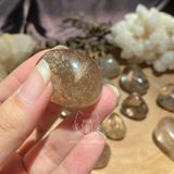  Viên đá thạch anh tóc (rutilated quartz tumbled), đá phong thuỷ, tài lộc 