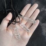  Dây chuyền đá thạch anh Trắng quấn bạc S925, đá phong thuỷ Clear Quartz, vòng đá bảo vệ, vòng đá năng lượng 