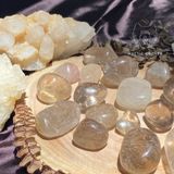  Viên đá thạch anh tóc (rutilated quartz tumbled), đá phong thuỷ, tài lộc 