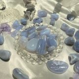  Tumbled Blue Lace (Viên đá Mã Não Ren), đá hỗ trợ luân xa 5, đá thạch anh, đá thanh tẩy, đá phong thuỷ 