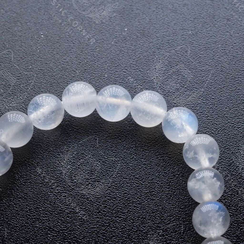  [HIGH QUALITY] Vòng hạt/Chuỗi vòng Moonstone (đá mặt trăng) hỗ trợ sức mạnh tinh thần, trực giác, vòng tay đá phong thuỷ 