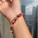  Vòng tay phong thủy đá Amethyst mix Citrine (thạch anh Tím mix thạch anh Vàng) 