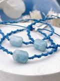  Vòng tay đá phong thuỷ Aquamarine macrame lu thống hỗ trợ luân xa 5, học tập, ý tưởng, giao tiếp, tự tin 