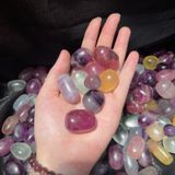  Tumbled viên đá Fluorite tự nhiên, đá thanh tẩy, đá thạch anh, đá phong thuỷ 
