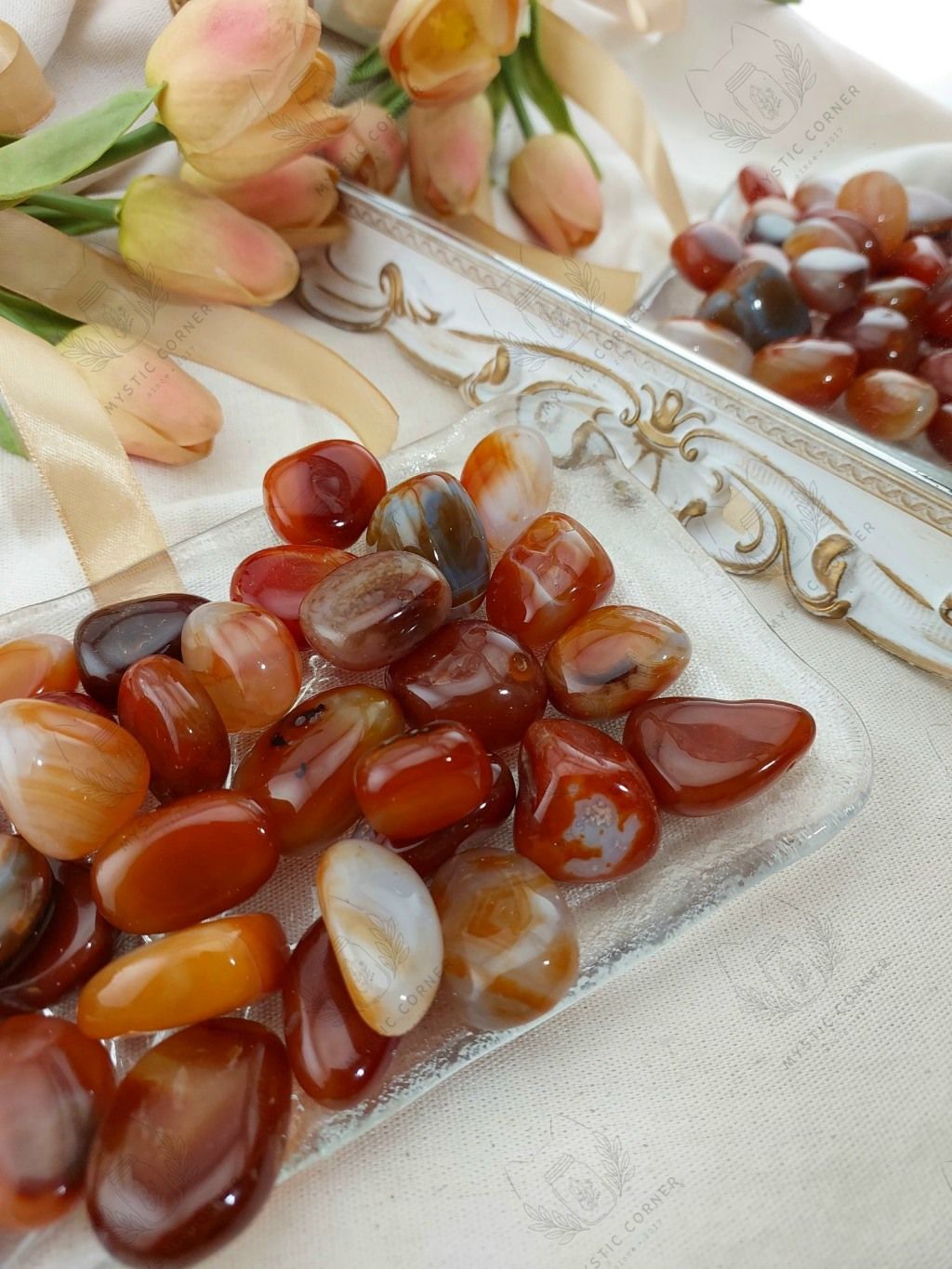  Tumbled viên đá thanh tẩy Carnelian mã não đỏ tự nhiên thúc đẩy năng lượng sống, sự mạnh mẽ và quyết liệt của bản thân 