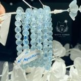  Vòng tay chuỗi hạt phong thuỷ đá Aquamarine loại trong đẹp (Ngọc Xanh Biển) tự nhiên 