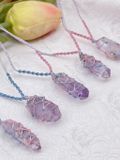  Dây chuyền Macrame Thạch anh Tím Vera Cruz Amethyst in Mexico, vòng cổ đá năng lượng hỗ trợ trực giác, tinh thần 