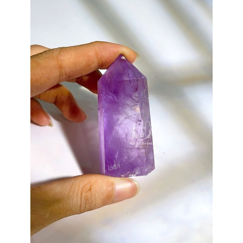  [High quality] Trụ đá thạch anh Tím hỗ trợ trực giác, luân xa 6, bảo vệ tâm linh, đá phong thuỷ, đá thanh tẩy, reiki 