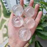  Cầu đá thạch anh Trắng (Clear Quartz) kèm đế làm Grid, thanh tẩy trong Tarot, Reiki, thiền định, phong thủy 