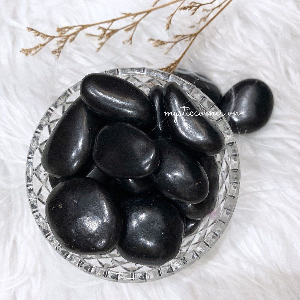  Tumbled đá Shungite bảo vệ, đá năng lượng, đá thanh tẩy, đá phong thủy trong Tarot, Reiki 