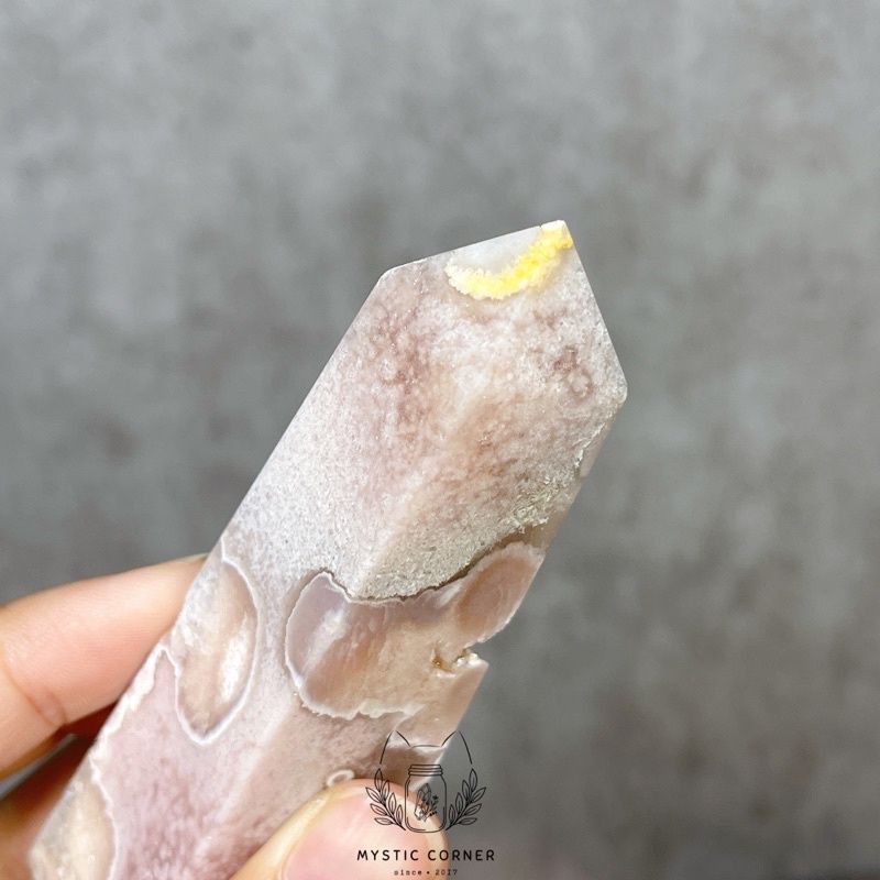  [HÀNG ĐẸP, LỰA] Pink Amethyst with Blossom Agate, đá thạch anh, đá thanh tẩy 