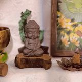  Tượng Phật đá Shungite (Shungite Buddha) ngăn năng lượng xấu, ngăn sóng điện từ, sóng 5G, đá phong thuỷ 