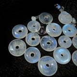  Đồng điếu Moonstone (đá Mặt Trăng) chất trong, ánh lửa xanh chất lượng cao, dùng làm trang sức, phong thủy, Reiki 