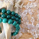 Vòng chuỗi hạt đơn và quấn 3 vòng tay đá Malachite (Đá Lông Công) size 6li - 10li 