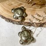  Tượng Rùa Pyrite (đá vàng găm) may mắn tài lộc, phong thủy, dùng bỏ ví, làm mặt dây, móc khóa 