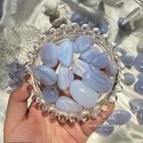  Tumbled Blue Lace (Viên đá Mã Não Ren), đá hỗ trợ luân xa 5, đá thạch anh, đá thanh tẩy, đá phong thuỷ 