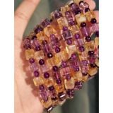  Vòng tay phong thủy đá Amethyst mix Citrine (thạch anh Tím mix thạch anh Vàng) 